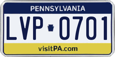 PA license plate LVP0701
