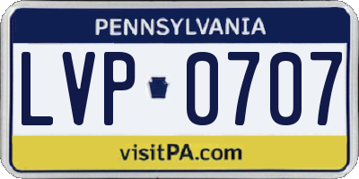 PA license plate LVP0707