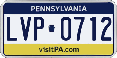PA license plate LVP0712