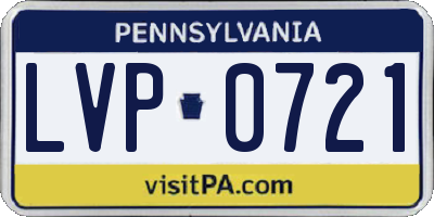 PA license plate LVP0721