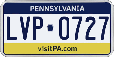 PA license plate LVP0727