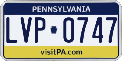 PA license plate LVP0747