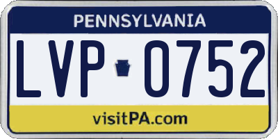 PA license plate LVP0752