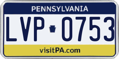 PA license plate LVP0753
