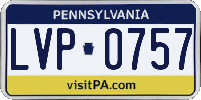 PA license plate LVP0757