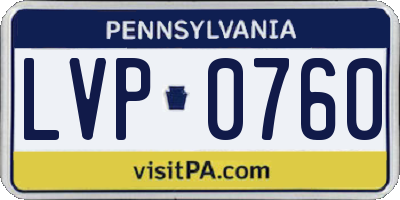 PA license plate LVP0760