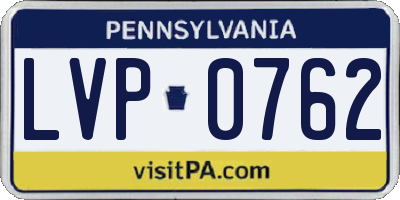 PA license plate LVP0762