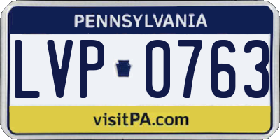PA license plate LVP0763