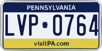 PA license plate LVP0764