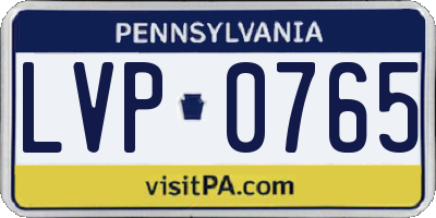 PA license plate LVP0765