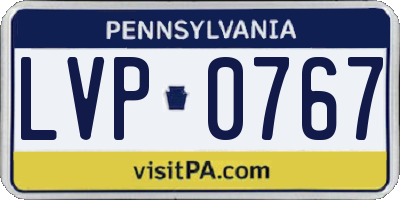 PA license plate LVP0767