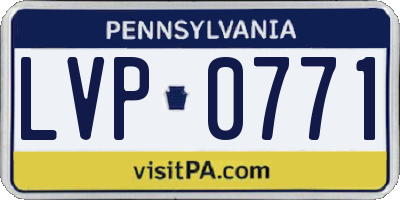 PA license plate LVP0771