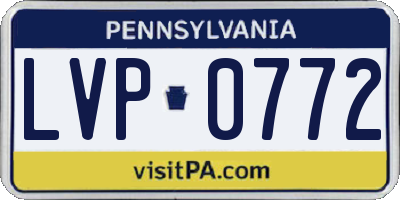 PA license plate LVP0772