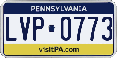 PA license plate LVP0773