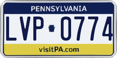 PA license plate LVP0774