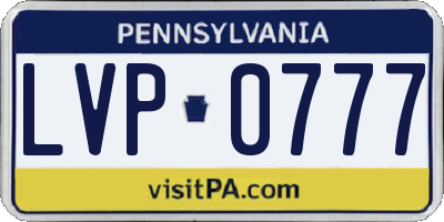 PA license plate LVP0777
