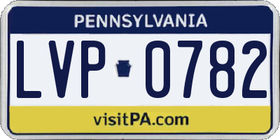 PA license plate LVP0782