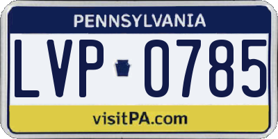 PA license plate LVP0785