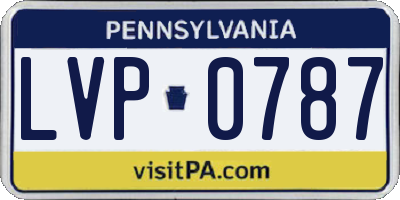 PA license plate LVP0787