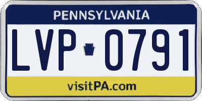 PA license plate LVP0791