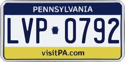 PA license plate LVP0792