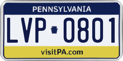 PA license plate LVP0801