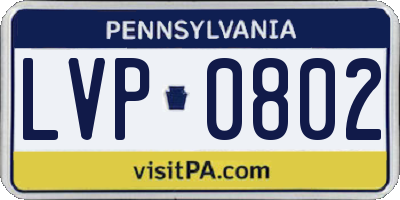 PA license plate LVP0802