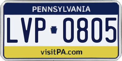 PA license plate LVP0805