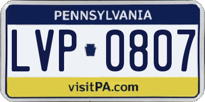 PA license plate LVP0807