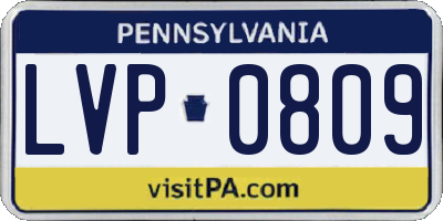 PA license plate LVP0809