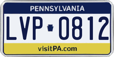 PA license plate LVP0812