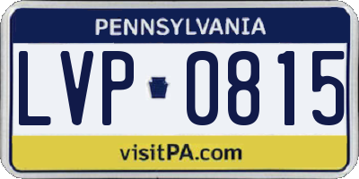 PA license plate LVP0815
