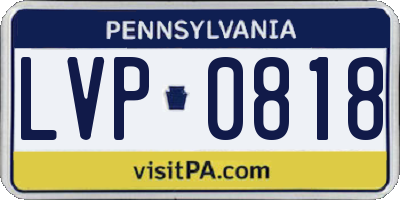PA license plate LVP0818