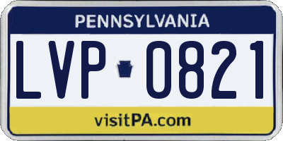 PA license plate LVP0821