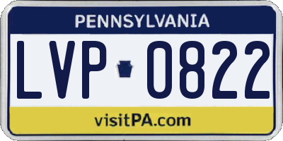 PA license plate LVP0822