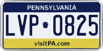 PA license plate LVP0825