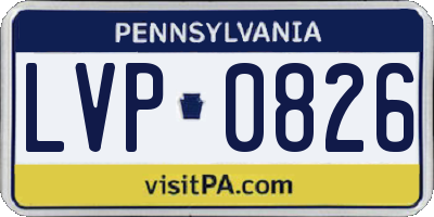 PA license plate LVP0826