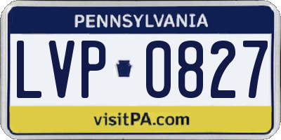 PA license plate LVP0827