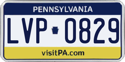 PA license plate LVP0829