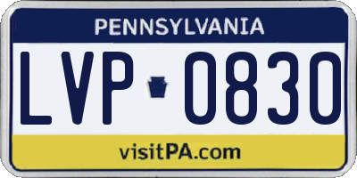 PA license plate LVP0830