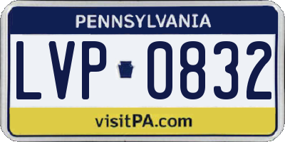 PA license plate LVP0832