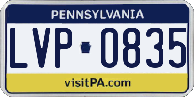 PA license plate LVP0835