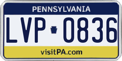 PA license plate LVP0836