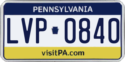 PA license plate LVP0840