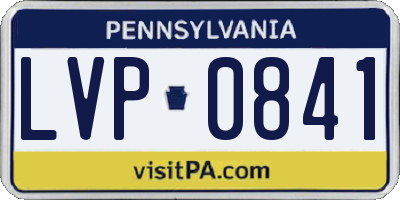 PA license plate LVP0841