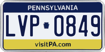 PA license plate LVP0849