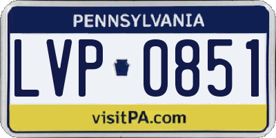 PA license plate LVP0851