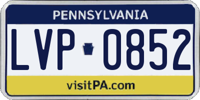 PA license plate LVP0852