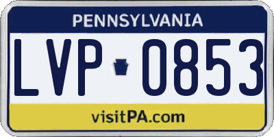 PA license plate LVP0853