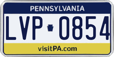 PA license plate LVP0854